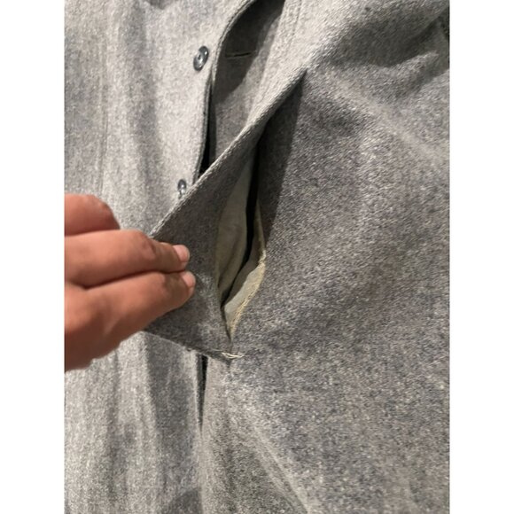 Vintage John Weitz by Casualcraft Mens Vintage Grey Wool Pea Coat Trench coat Si - Picture 8 of 11